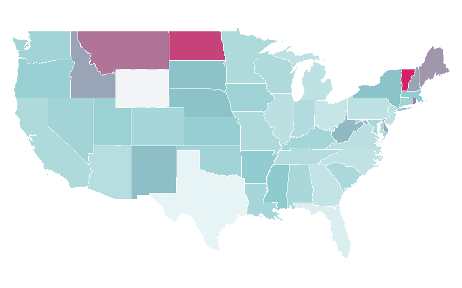 Affinity by region — Contemporary classical music, United States