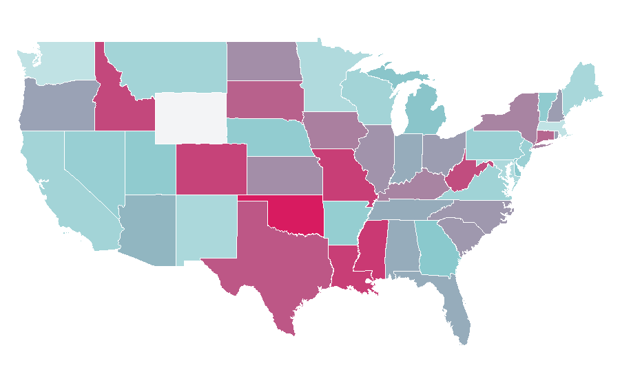 Affinity by region — Content marketing, United States