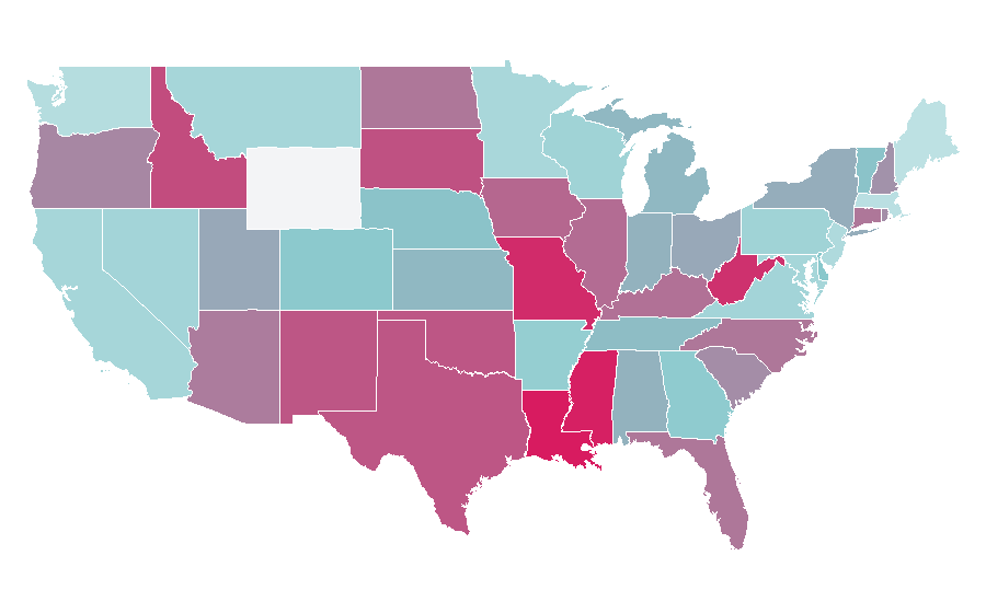 Affinity by region — Continuing education, United States