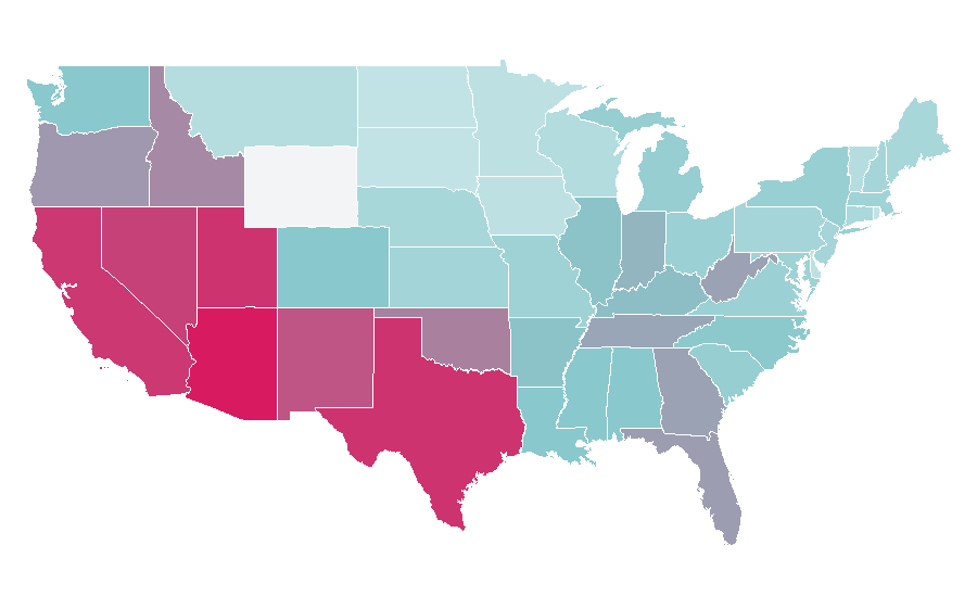 Affinité par région — Converse, États-Unis