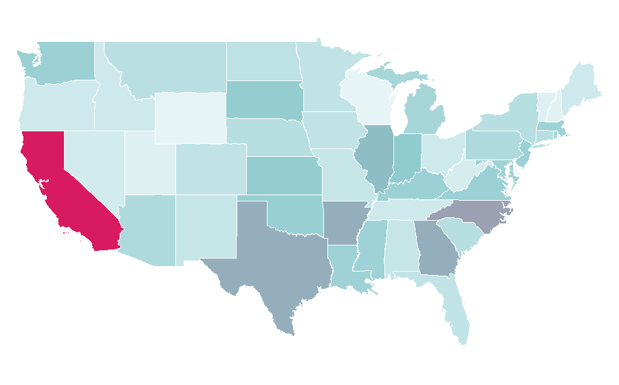 Affinity by region — Convictions, United States