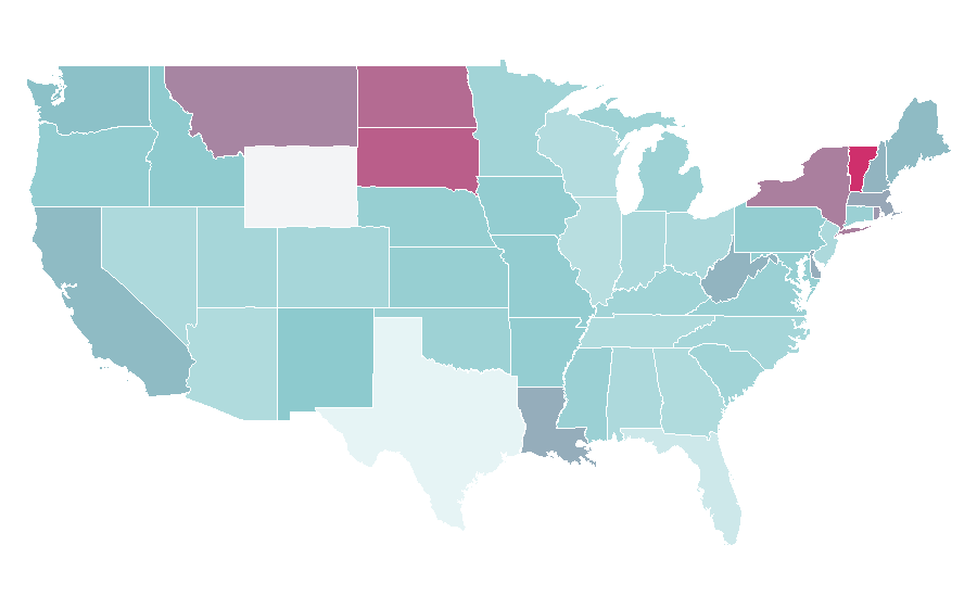 Affinity by region — Cool jazz, United States