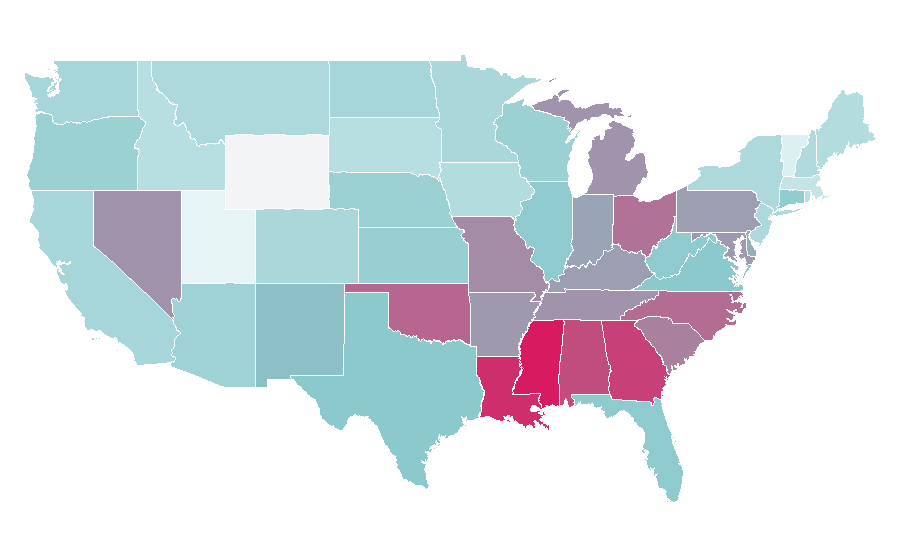 Affinity by region — Coolio, United States