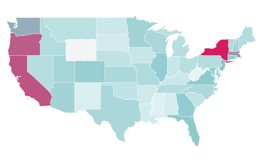 Affinity by region — Copywriting, United States