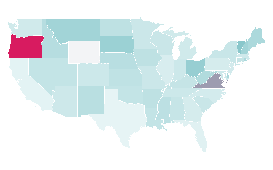 Affinity by region — Copywriting agency, United States