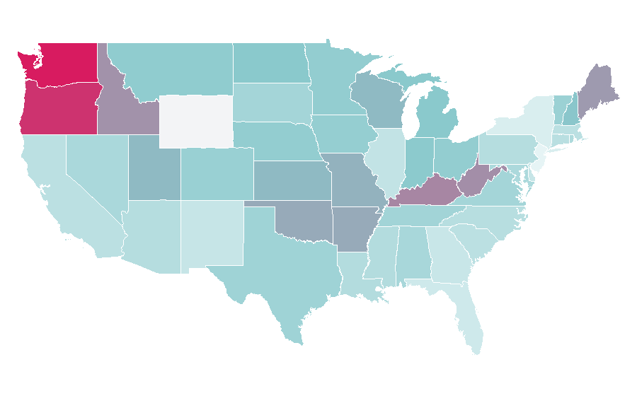 Affinity by region — Coral Island, United States