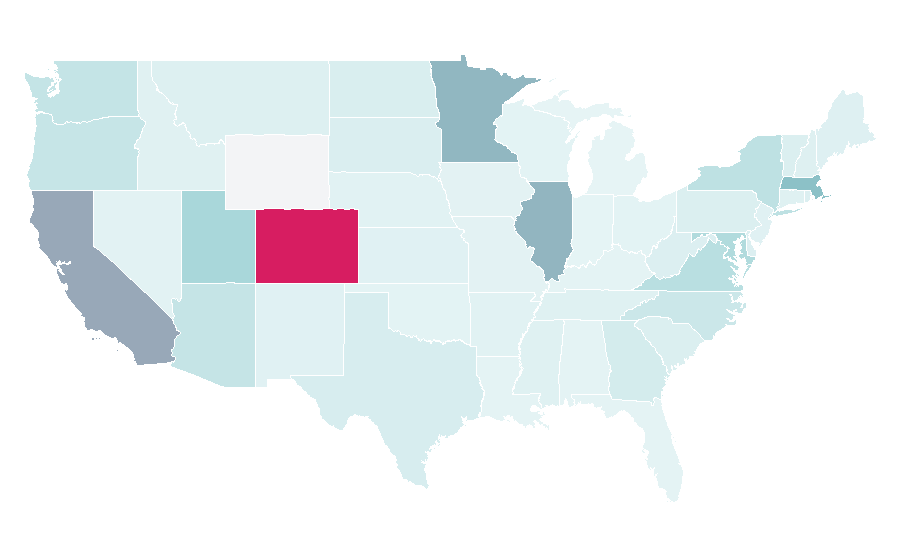 Affinity by region — CorePower Yoga, United States
