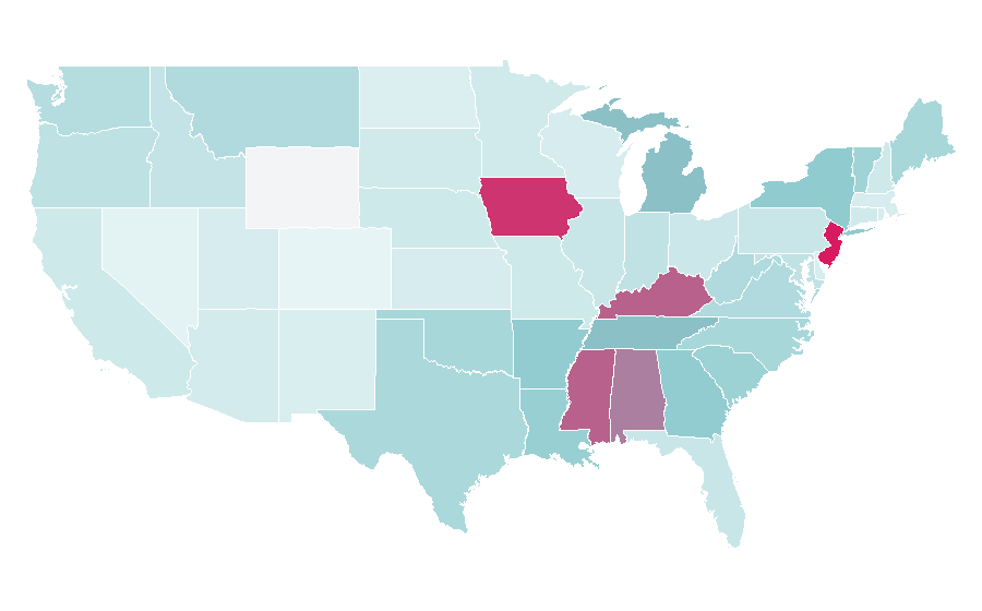 Affinity by region — Cornbread, United States