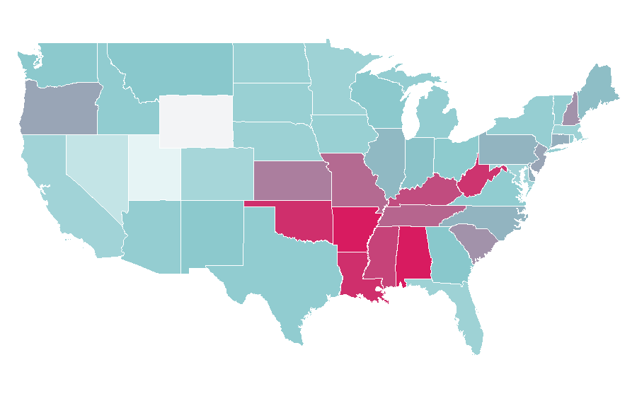 Affinity by region — CorningWare, United States