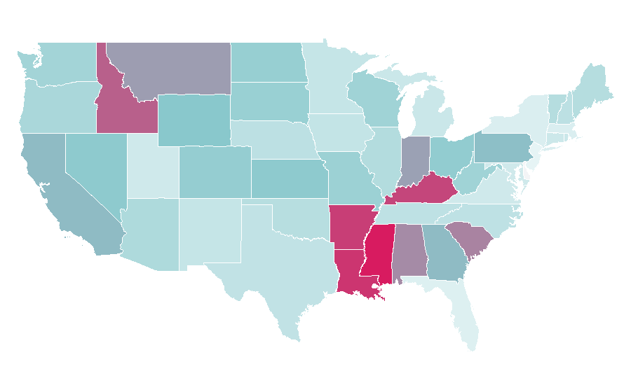 Affinity by region — Coroner, United States