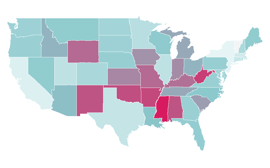 Affinity by region — Cost of living, United States