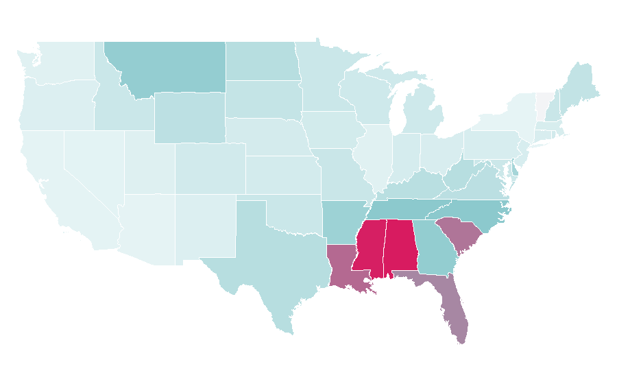 Affinity by region — Costa Sunglasses, United States