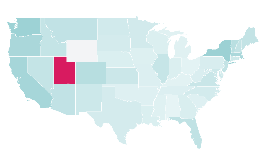 Affinity by region — CouchSurfing, United States