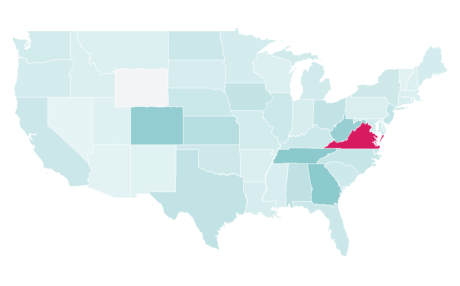 Afinidad por región — Country Music Association Awards, Estados Unidos