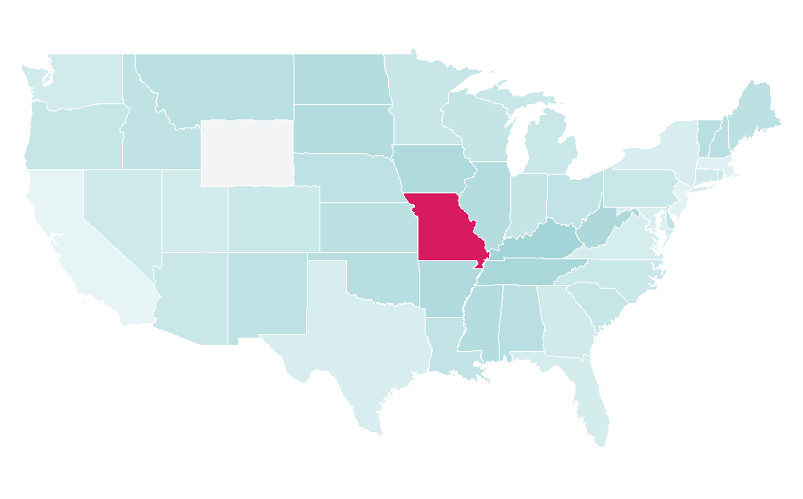 Affinity by region — Country rock, United States
