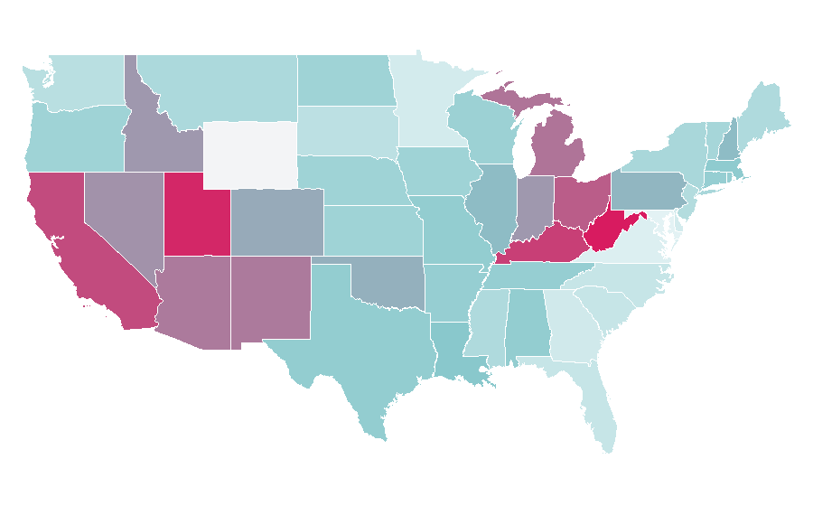 Affinity by region — Couple costume, United States