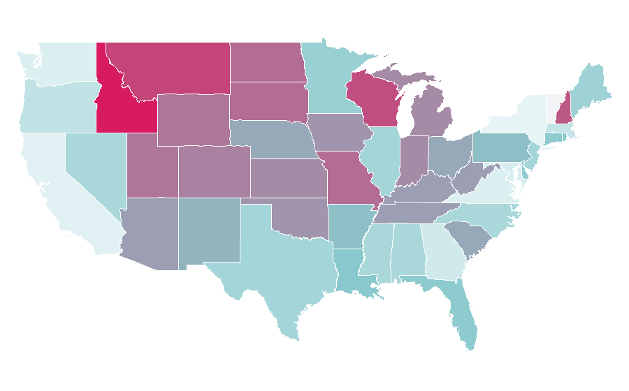 Affinity by region — Couples Retreat, United States