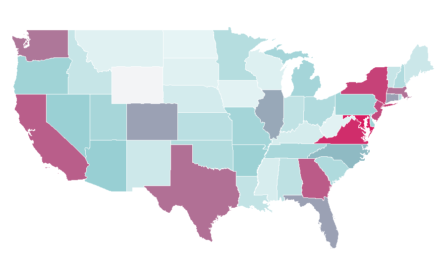 Affinity by region — Coursera, United States