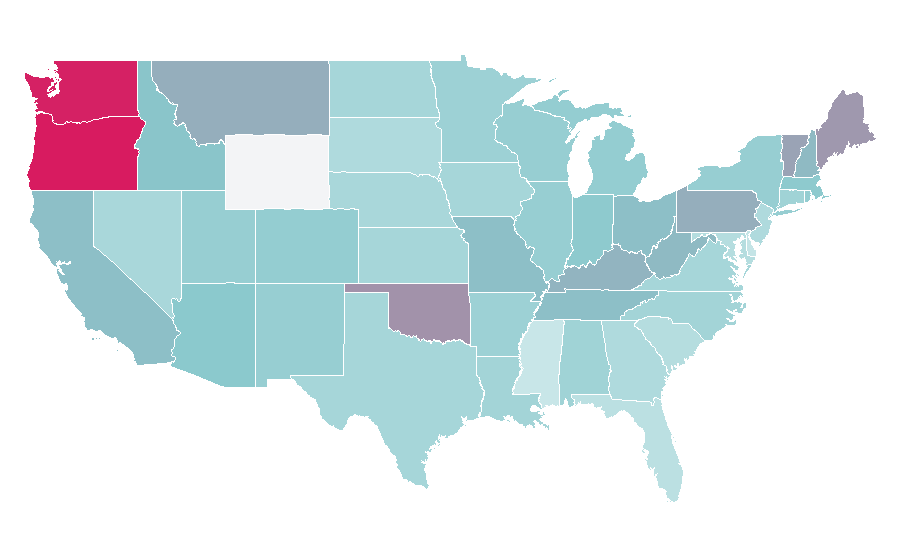 Affinity by region — Courtney Love, United States