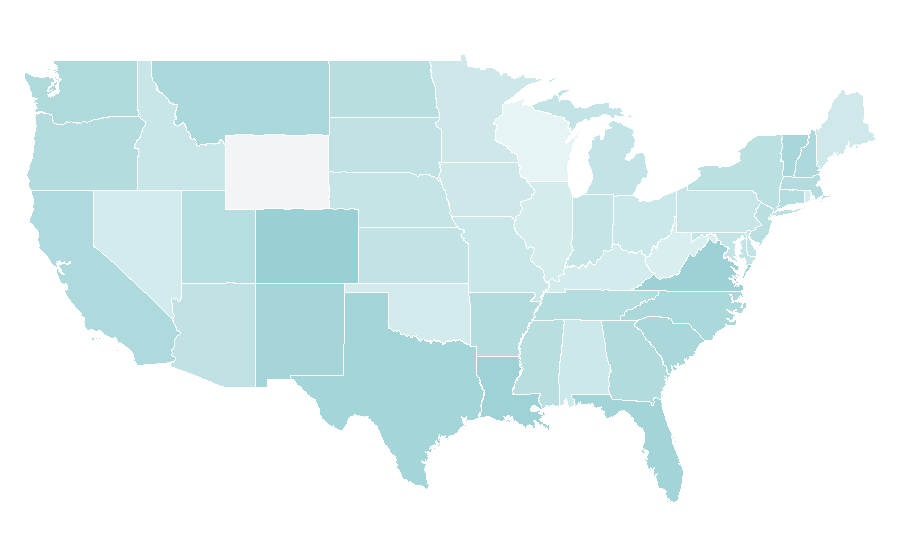 Affinity by region — Courtyard by Marriott, United States
