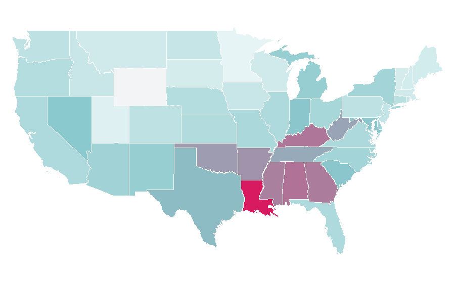 Affinity by region — Cow and Chicken, United States