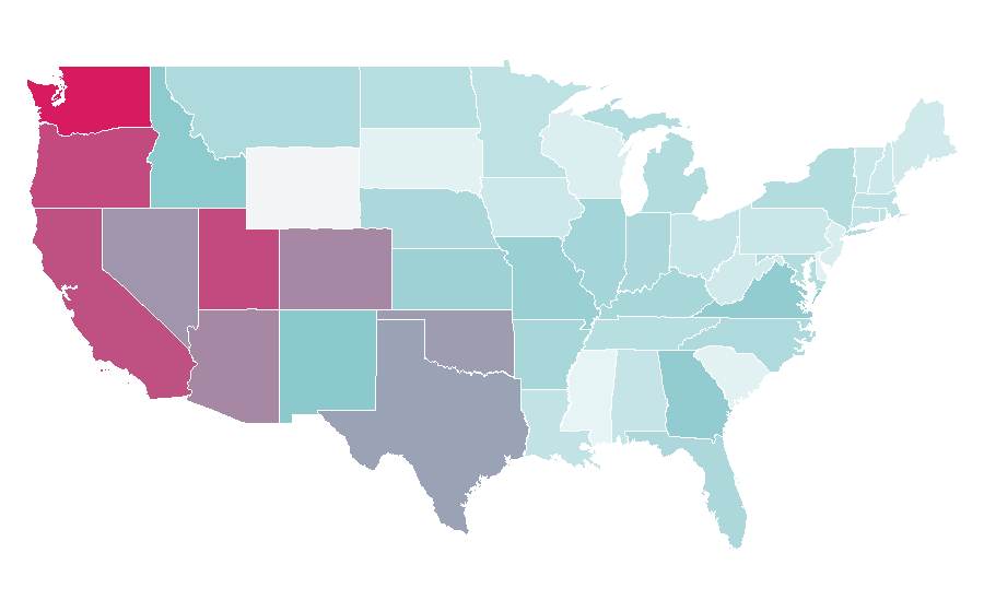 Affinity by region — Cowboy Bebop, United States