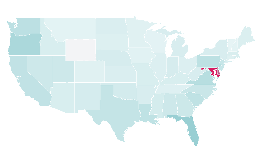 Afinidad por región — Crab, Estados Unidos