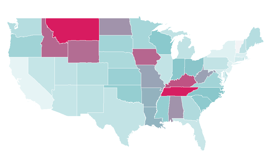 Affinity by region — Craig Morgan, United States