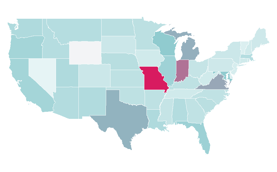 Affinity by region — Crane (machine), United States