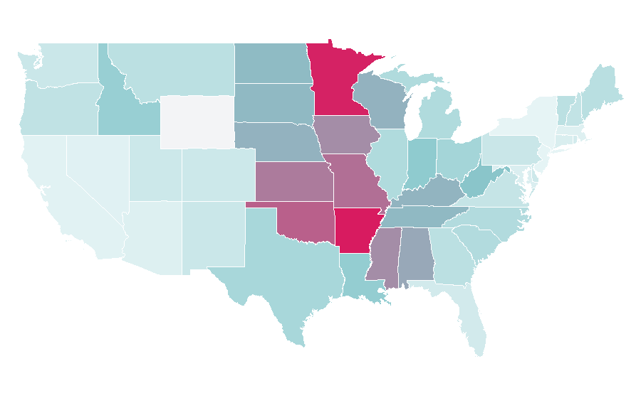 Affinity by region — Crappie, United States