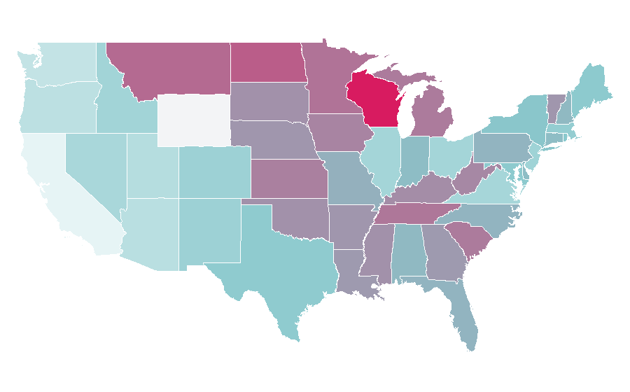 Affinity by region — Cream liqueur, United States