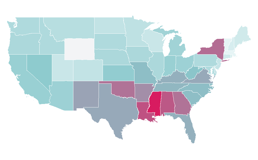 Affinity by region — Create (TV network), United States