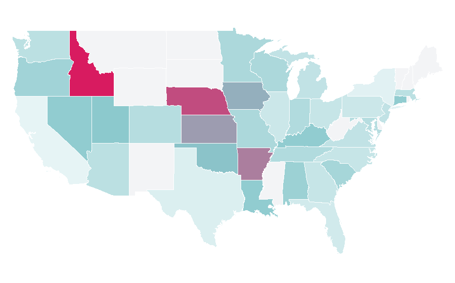 Affinity by region — Creative real estate investing, United States