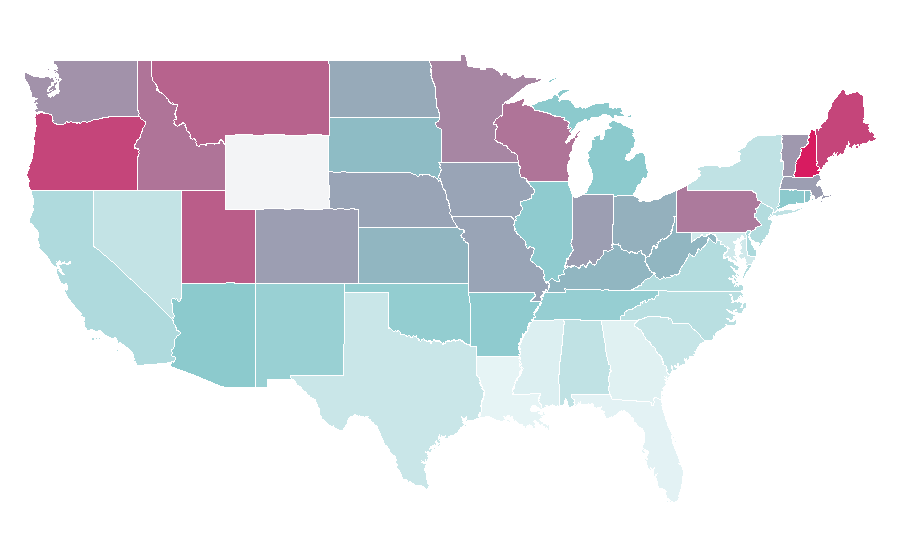 Affinity by region — Creed Bratton, United States