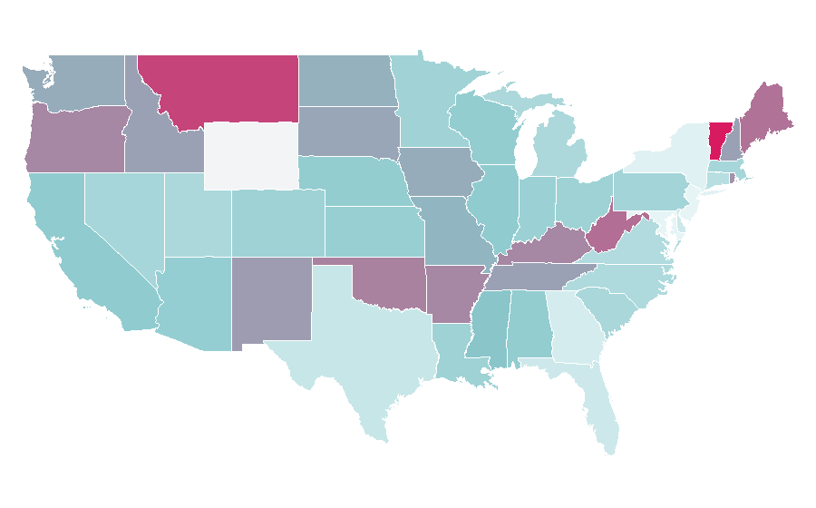 Affinity by region — Creedence Clearwater Revival, United States