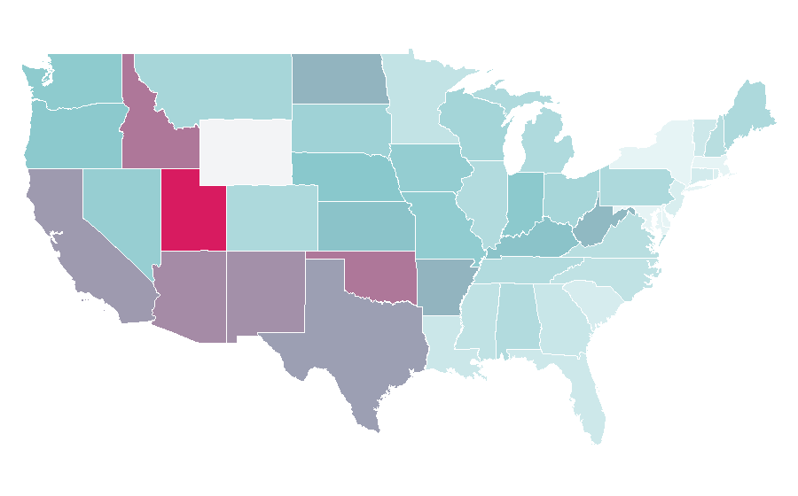 Affinity by region — Creeper, United States
