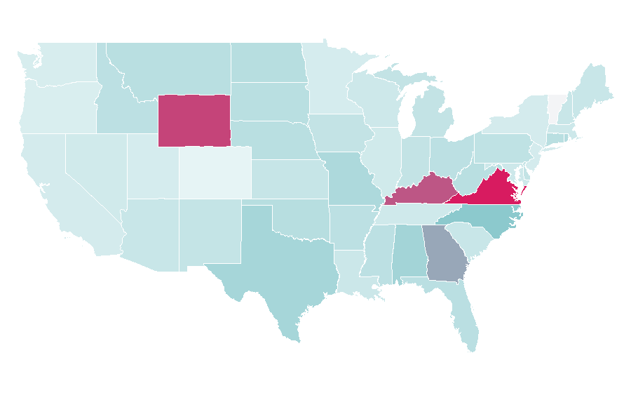 Affinity by region — criminal case, United States