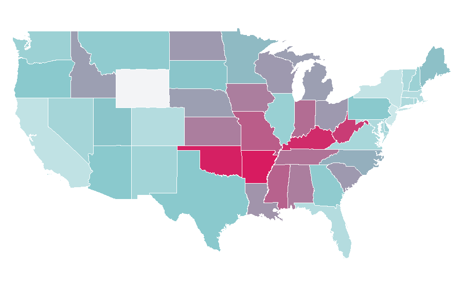 Affinity by region — Criminal Minds, United States