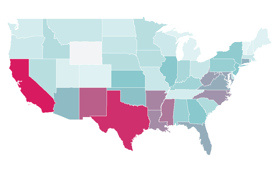 Affinity by region — Criminology, United States