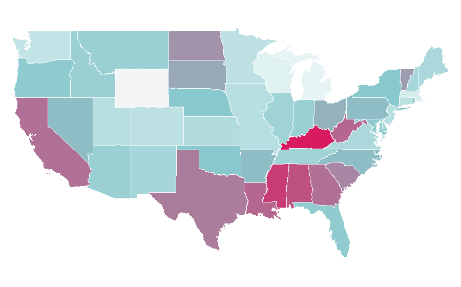 Affinity by region — Critical care nursing, United States