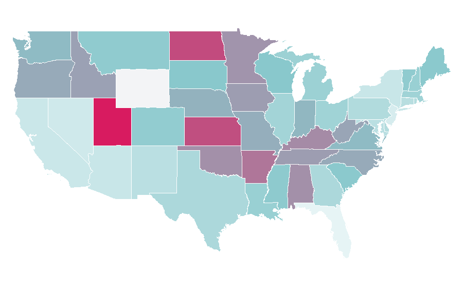Affinity by region — Cross-stitch, United States