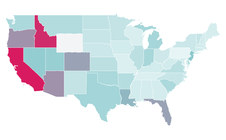 Affinity by region — Cruiser bicycle, United States