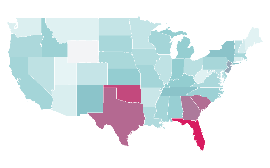 Affinity by region — Crunch Fitness, United States