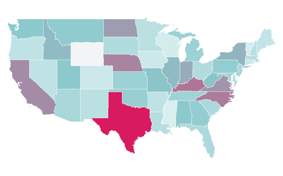 Affinity by region — Crusaders (rugby union), United States