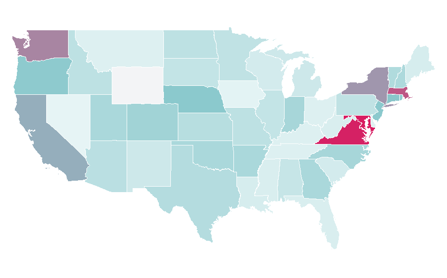 Affinity by region — Cryptography, United States