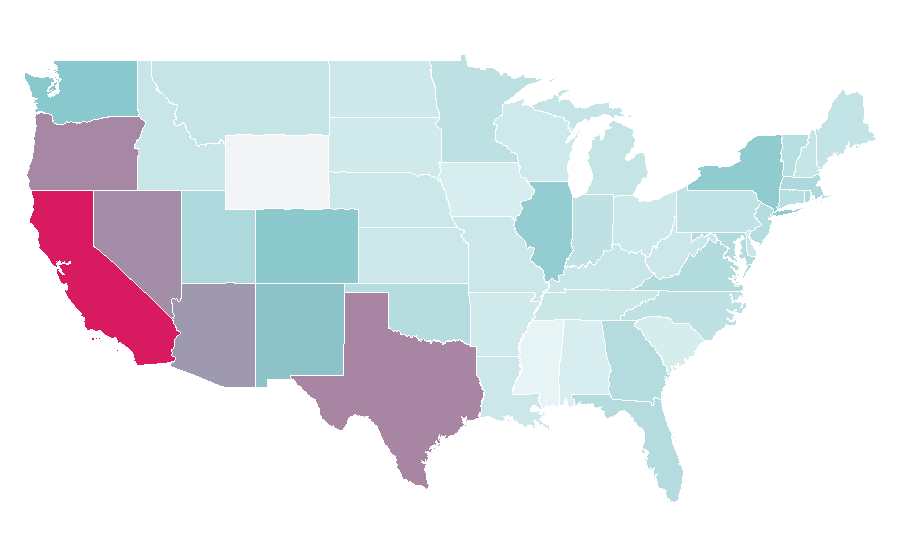 Affinity by region — Crystal Castles (band), United States