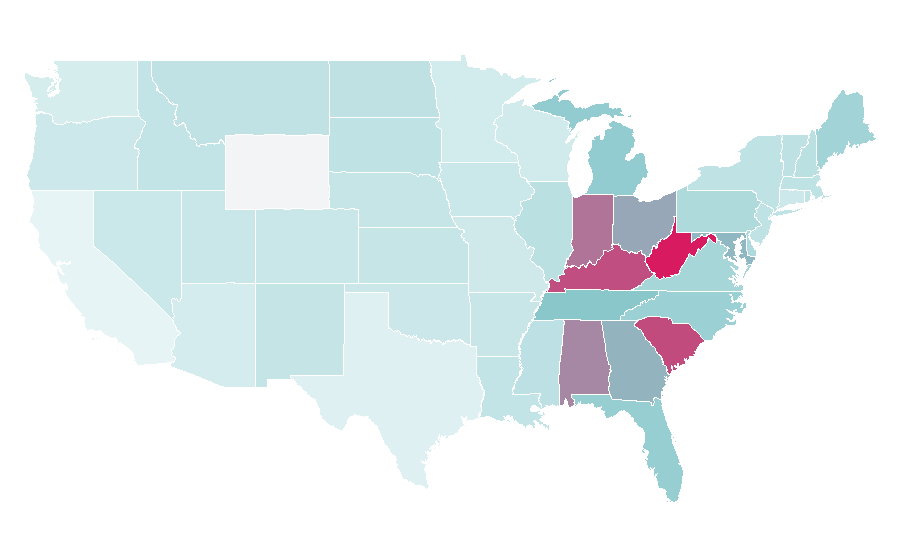 Affinity by region — CSX Transportation, United States