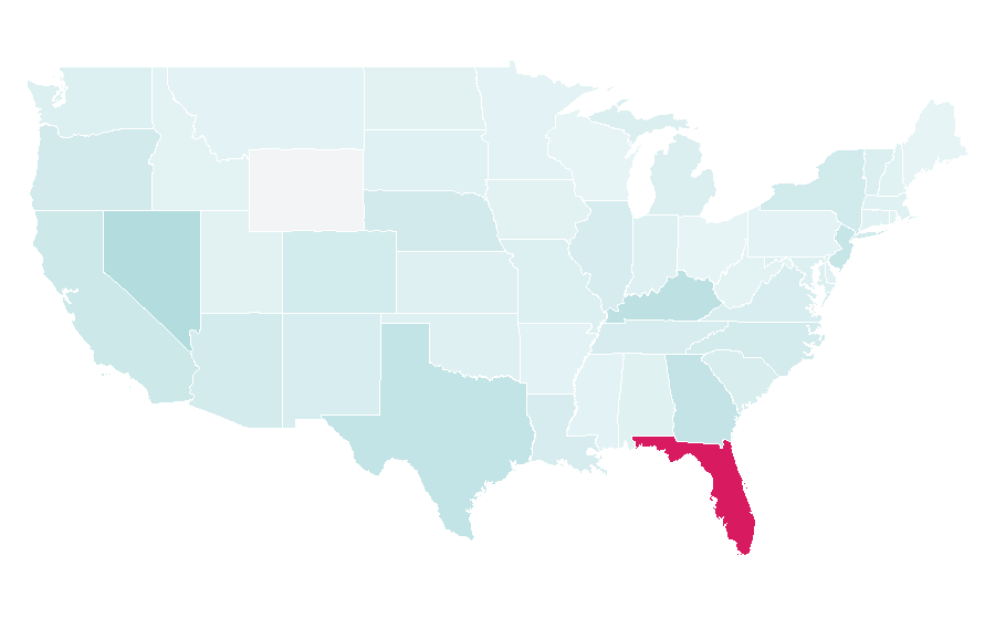 Affinity by region — Cuban cuisine, United States