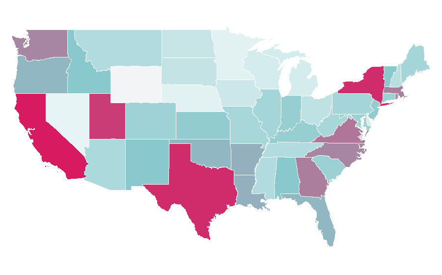 Affinity by region — Cubism, United States