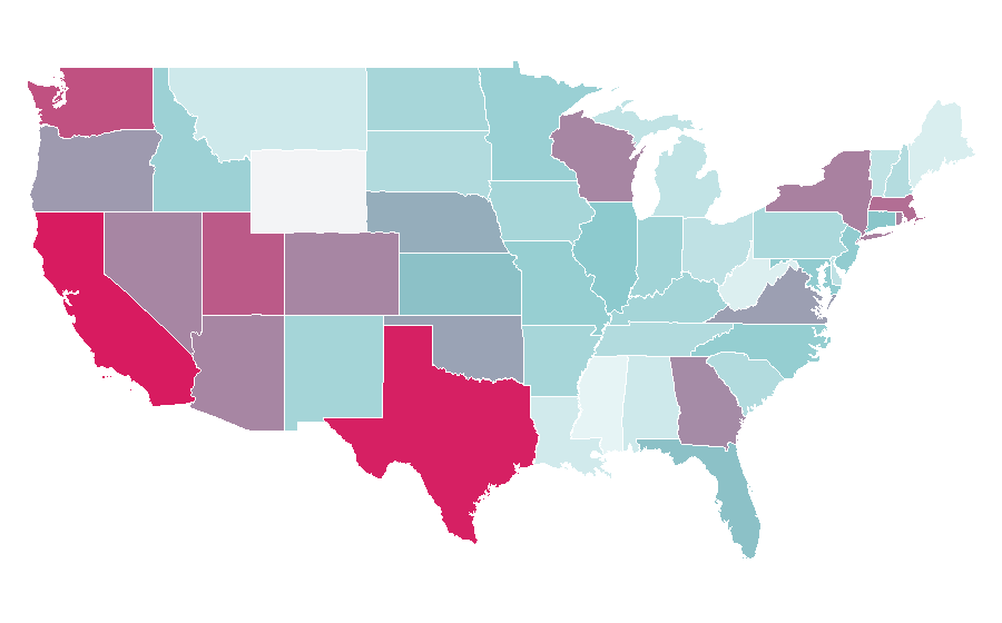 Affinity by region — Cuisine of the United States, United States
